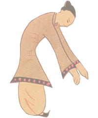 Historische Darstellung einer Qigong-Übung
